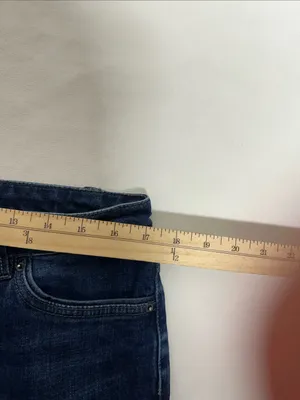 Women's Straight Leg Distressed Jeans in Dark Blue thumbnail 5