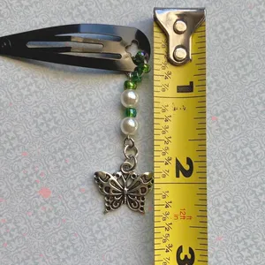 vintage antique y2k style fairly butterfly dangle hair clip 👼💚🤍 thumbnail 3