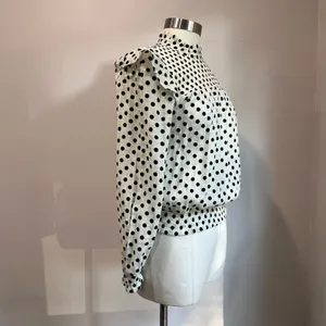 Blu‎ Pepper Spot Dotted Up Long Sleeve Blouse Size M thumbnail 3