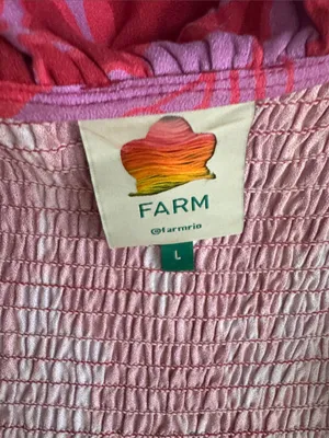 Farm Rio Smocked Floral Ruffle Mini Dress - Pink/Red thumbnail 12