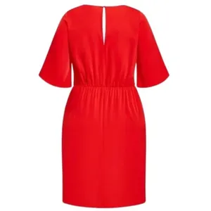 NWT Womens Plus Size 18 City Chic Red Knot Front Deep V Batwing Sleeve Dress NEW thumbnail 4