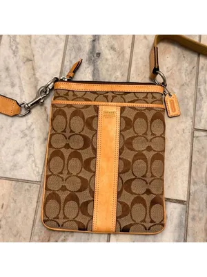 Coach Signature Jacquard Shoulder Cross Body E05N-6016 Canvas/Leather 9"x7" thumbnail 11