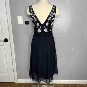 French Connection Women's Blue Abriana Floral Lace Fit & Flare Dress, US 8 thumbnail 2