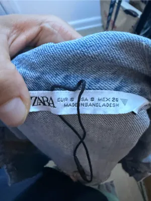 Zara Blue Denim Button Front Mini Dress thumbnail 3