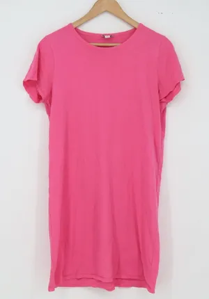 J.Crew T-Shirt Dress Womens S Pink Short Sleeve Cotton Casual Excellent thumbnail 1