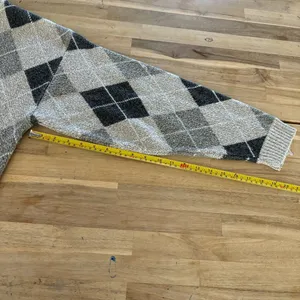 Vintage Liberty Beige & Black Argyle Sweater L thumbnail 5