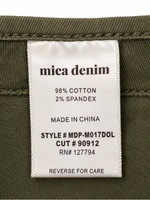 Mica Denim Olive Green High Rise Button Fly Straight Leg Jeans Size 27 NWT thumbnail 4