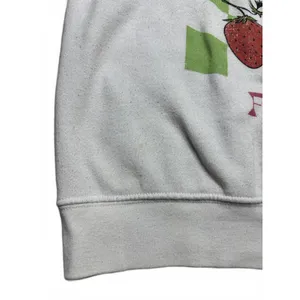 Golden Hour Strawberry Floral Fruit Market White Light Pullover Sweater Medium thumbnail 8