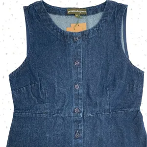 Princess Highway Denim Fiona Pinny Dress Pink Flowers Embroidered AU Size 10 NEW thumbnail 4