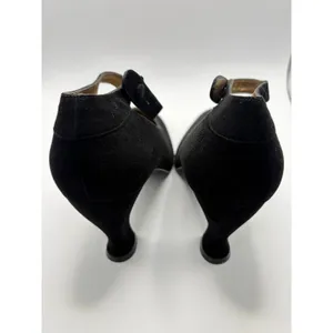 Stuart Weitzman Roz & Sherm Black Suede Mary Jane Pumps Jazz Baby 8.5 M Spain thumbnail 8