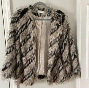 Faux fur jacket with hook in size Large thumbnail 1