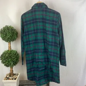 Ralph Lauren Green & Blue Plaid Long Sleeve Button Front Sleep Shirt Dress S thumbnail 3