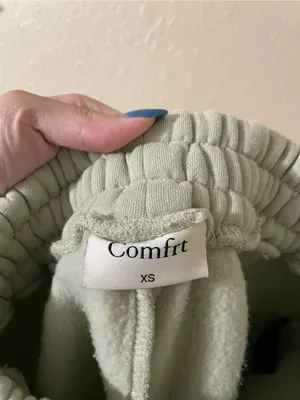 Comfrt Signature Pastel Sweatpants Size XS Green Tea Fleece Lined Light Green thumbnail 6