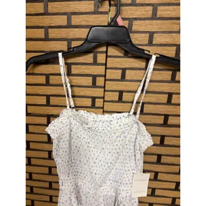 Free Assembly White Floral Smocked Tank Top‎ Size Medium thumbnail 5