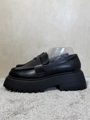 ASOS Design Women’s Wide Fit Maestro Chunky Loafers Shoes Academia in Balck 9W thumbnail 7