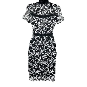 AQUA Floral Lace Sheath Dress Women XS Ruffle Cocktail Elegant Chic‎ Feminine thumbnail 2