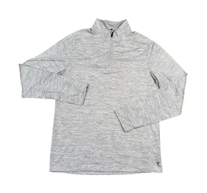 Gaiam Womens Gray Heathered Half‎ Zip Pullover Thumb Hole Athletic Top thumbnail 1