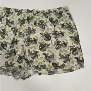 Lands End Matte Satin Pajama Set 2pc White Leopard 3X Long Sleeve Top Shorts thumbnail 13