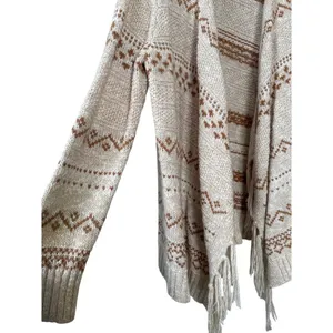 Old Navy Sweater Open Cardigan Fringe Drape Oatmeal SzXL‎ thumbnail 2
