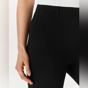 NWOT Quince women's ultra-stretch ponte Black straight leg Pants Sz M 32” inseam thumbnail 6