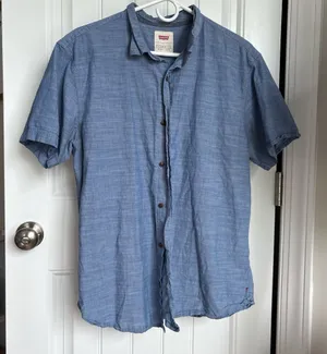 Levi's Blue Casual Button Down Shirt Short Sleeve thumbnail 1