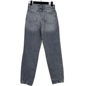ZARA Wide Leg High Rise Vintage DInspired istressed Cropped Jeans 2 Rinsed Black thumbnail 5