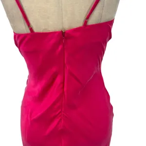 Lovers and Friends Noah‎ Wrap Dress Slip Sleeveless Satin Hot Pink Size Small thumbnail 11