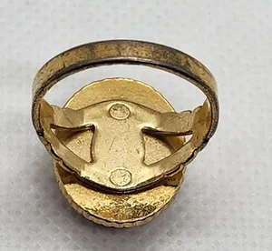 Gold Tone & Goldstone Glass Ring (5.5) thumbnail 5