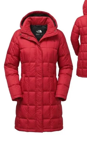 North Face Metropolis Red Parka Coat 550 Down Large thumbnail 1