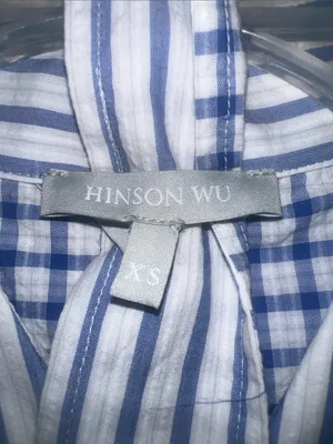 Hinson Wu Long Shirtdress $350 Striped Cotton‎ Belted Midi Womens XS Structured thumbnail 7