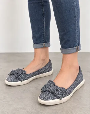Rocket Dog Women's Size 8 Blue Geometric Canvas Bow Slip-On Ballet Sneakers thumbnail 1