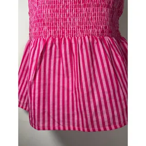 No Boundaries NWT Camisole Top Pink Striped Smocked Lace Trim Y2K Barbiecore Ethereal Small thumbnail 4