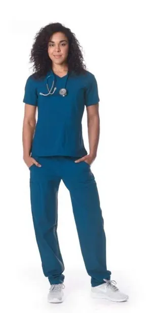 Essential Threads Womens Caribbean Blue Scrub‎ Set, Large thumbnail 1