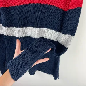 Lauren Ralph Lauren Linen Cotton Open Knit Stripe Sweater Western Sz Large thumbnail 6