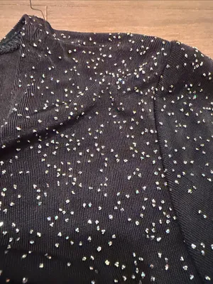 Elegant Black Sparkle Maxi Dress with Short Sleeves thumbnail 6
