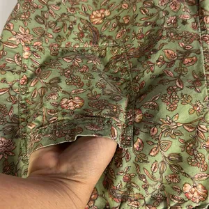 Viscose Oneill Fran Green Floral Print Drawstring Waist 4 Pocket Shorts Womens L thumbnail 8