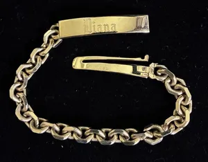 Speidel Chino Link ID bracelet with "DIANA" engraved on the nameplate 6.5” thumbnail 1