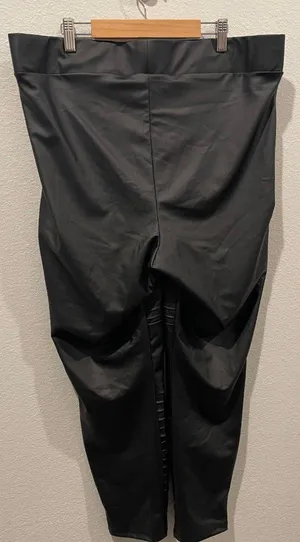 Black Faux Leather Moto Leggings thumbnail 5