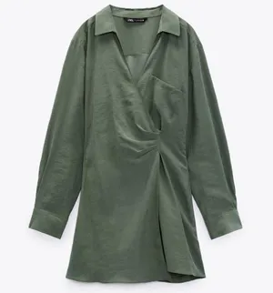 ZARA WRAP DRESS WITH POCKET thumbnail 7