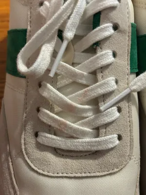 J. CREW Off White & Green Striped Suede Sneakers Sz 9 thumbnail 6