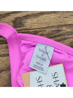 NWT Shade & Shore Womens Ribbed Triangle Bikini Top 94443819 Purple M thumbnail 4