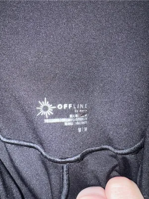 NWOT Aerie Black High-Rise Ribbed Leggings thumbnail 2