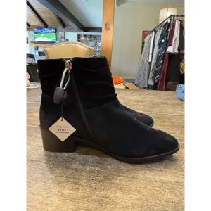 Cole Haan Maple Ankle Boots Womens 5.5 Black Suede Slouchy Booties Zip Up Shoes thumbnail 3