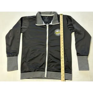 J. America Michigan Tech Huskies Track Jacket Womens S Black Stripe Zip VTG VGUC thumbnail 4