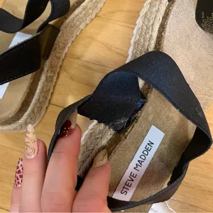 Steve Madden Jaklyn Espadrille Platform Sandals in Black - Size 9 thumbnail 10
