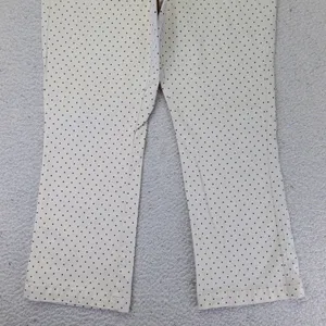 J.Crew‎ Womens Polka Dot Straight Leg Pants Ivory Navy Blue Size 31 F4451 thumbnail 4