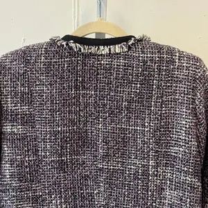 Willi Smith Purple Tweed Fringe Trim Blazer Jacket‎ Style A84175 Women's Large thumbnail 6