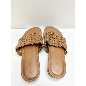 ALI MACGRAW Sandals Womens Size 8 Leather‎ Wren Woven Slip On Shoes thumbnail 5