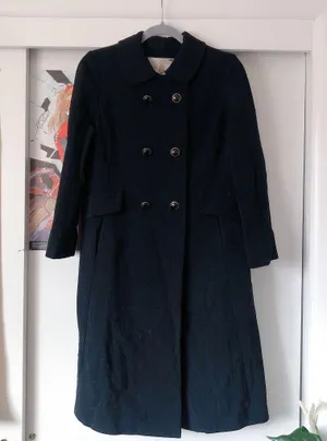 Vintage Black Pea Coat Size M thumbnail 1