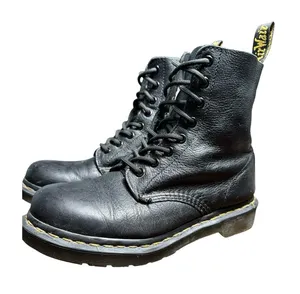 Dr. Martens Pascal Womens 8 Black Leather Lace Up Air Wair Boots AW004 #S25-3 thumbnail 1